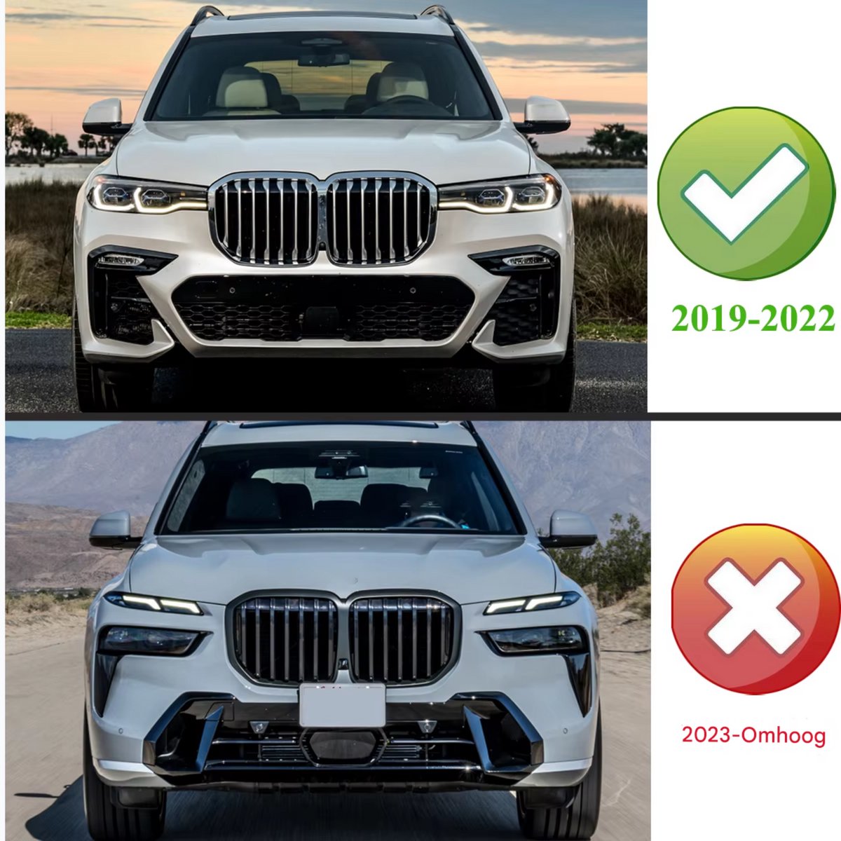Voorbumper Lip Splitter Spoiler - Voor BMW X7 G07 M Sport (2019-2022) - Gloss Black ABS - Auto accessoires