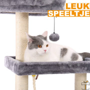 Happyment® Luxe Krabpaal voor Katten - Grijs - Zachte Kattenmand hangmat - Kattenspeelgoed - Geschikt voor kleine kittens - 127 CM