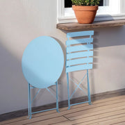 Bistroset 2 persoons - Metaal - Tuinset - Met bistrostoeltjes - 3-delig - Tuintafel - Blauw