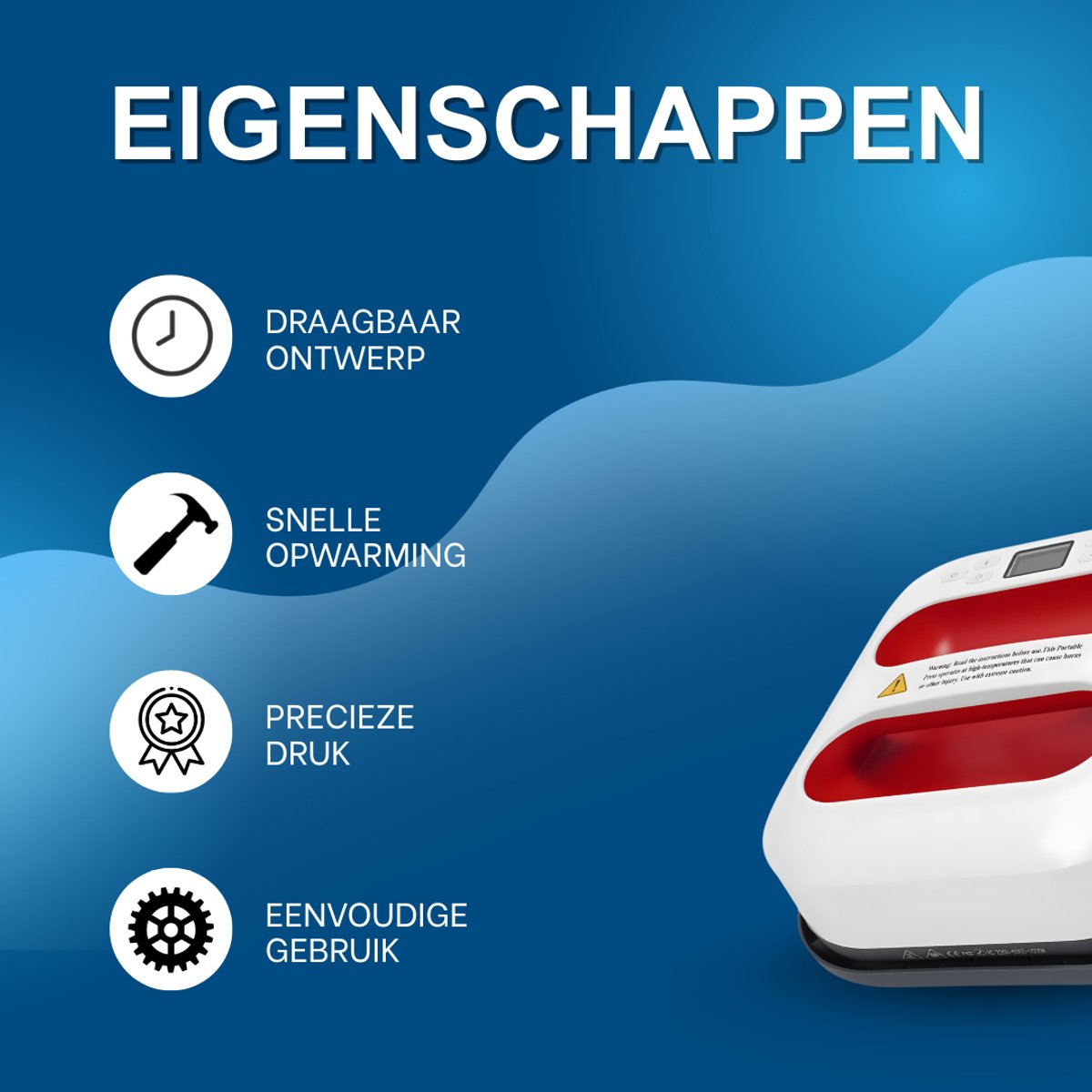 Mini warmtepers- Hittepers - Persmachine - Voor Thuis- en Hobbygebruik - Draagbare Hot Stamping Machine - Rood