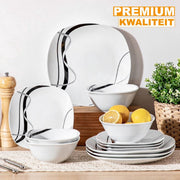 Imperial Valenza Serviesset - 24 delig - 8 persoons - Zebra - Dinerborden - Bordenset - Diepe borden - Ontbijtborden - Servies - Keukenservies