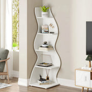 Moderne boekenkast 5 lagen - Wit - Boekenrek - Woonkamer, slaapkamer en kinderkamer - Hout - 50×48×177 cm