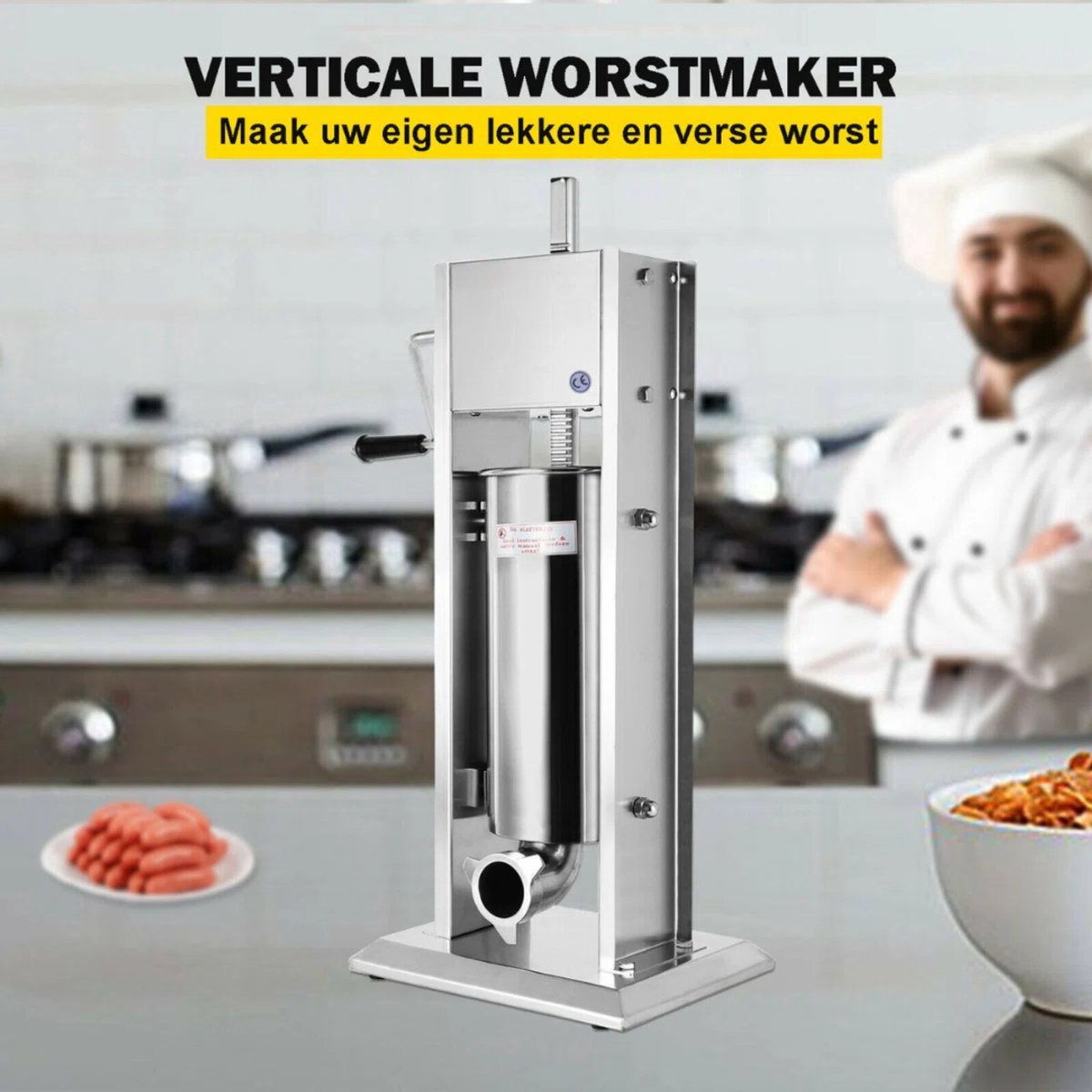 Worstenvuller deluxe - 5L - Worstmaker - Worstmachine - RVS