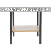 Bijzettafel met opbergruimte - Voor slaapkamer of woonkamer - Tafeltje met plank en opslag - Zwart