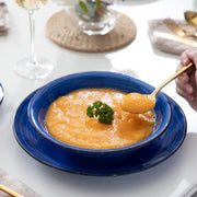 Lorentino Serviesset - 6 delig - 8 persoons - Blauw - Dinerborden - Bordenset - Diepe borden - Ontbijtborden - Servies - Keukenservies