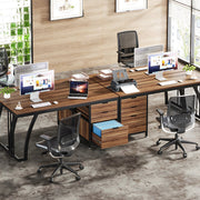 Computerbureau - Bureau met lades - Werktafel - Voor studeren of werken - 3 lades - Walnut
