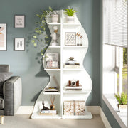 Moderne boekenkast 5 lagen - Wit - Boekenrek - Woonkamer, slaapkamer en kinderkamer - Hout - 50×48×177 cm