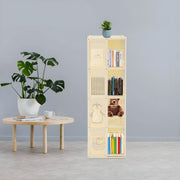 Draaibare boekenkast - Boekenrek - Opberruimte - Voor boekenopslag - Voor boeken en decoratie - 4-laags - 360° draaibaar ontwerp - Cream white