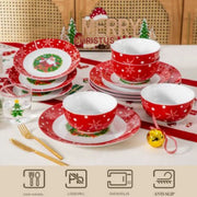 Splendid Serviesset – Dinerborden – Kerst 8 persoons – 24 delig – Keramisch – Ontbijtborden – Uniek servies