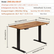 Elektrisch zit sta bureau Deluxe - Verstelbaar - 140x70cm - Voor Thuis en op Kantoor - In Hoogte Verstelbaar - Geheugenbediening