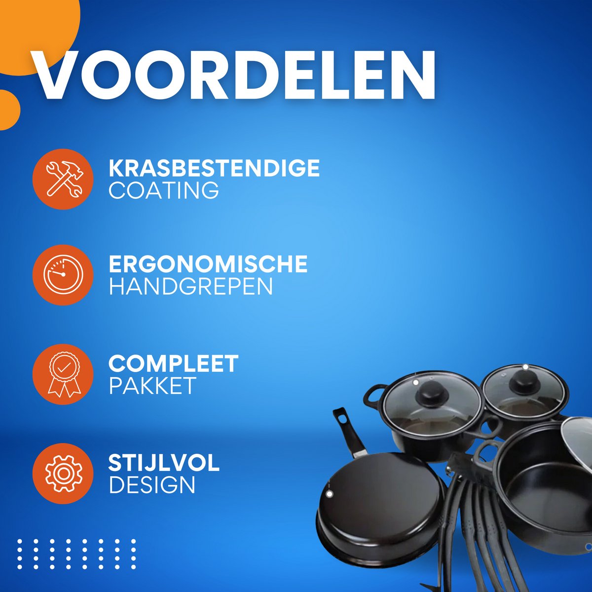 13-delige potten- en pannenset - Kookpannen - Kookpotten - Koekenpannen - Steelpan - Voor keuken & koken - Antiaanbaklaag met melkpot en koekenpan - Compleet keukengerei - Zwart