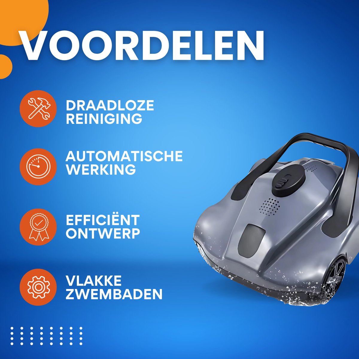 Draadloze Robotzwembadreiniger - Zwembadrobot- Voor Vlakke Inbouwzwembaden - Automatische Zwembadstofzuiger - Efficiënte Zwembadreiniger