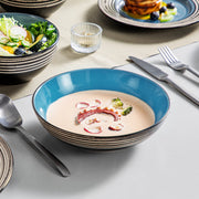 Sorella Serviesset - 16 delig - 4 persoons - Blauw - Dinerborden - Bordenset - Diepe borden - Ontbijtborden - Servies - Keukenservies