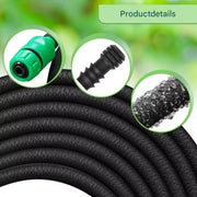 Tuinslang 50m - Waterleiding - Waterverdeler - Rubber - Flexibel - PE Zwart