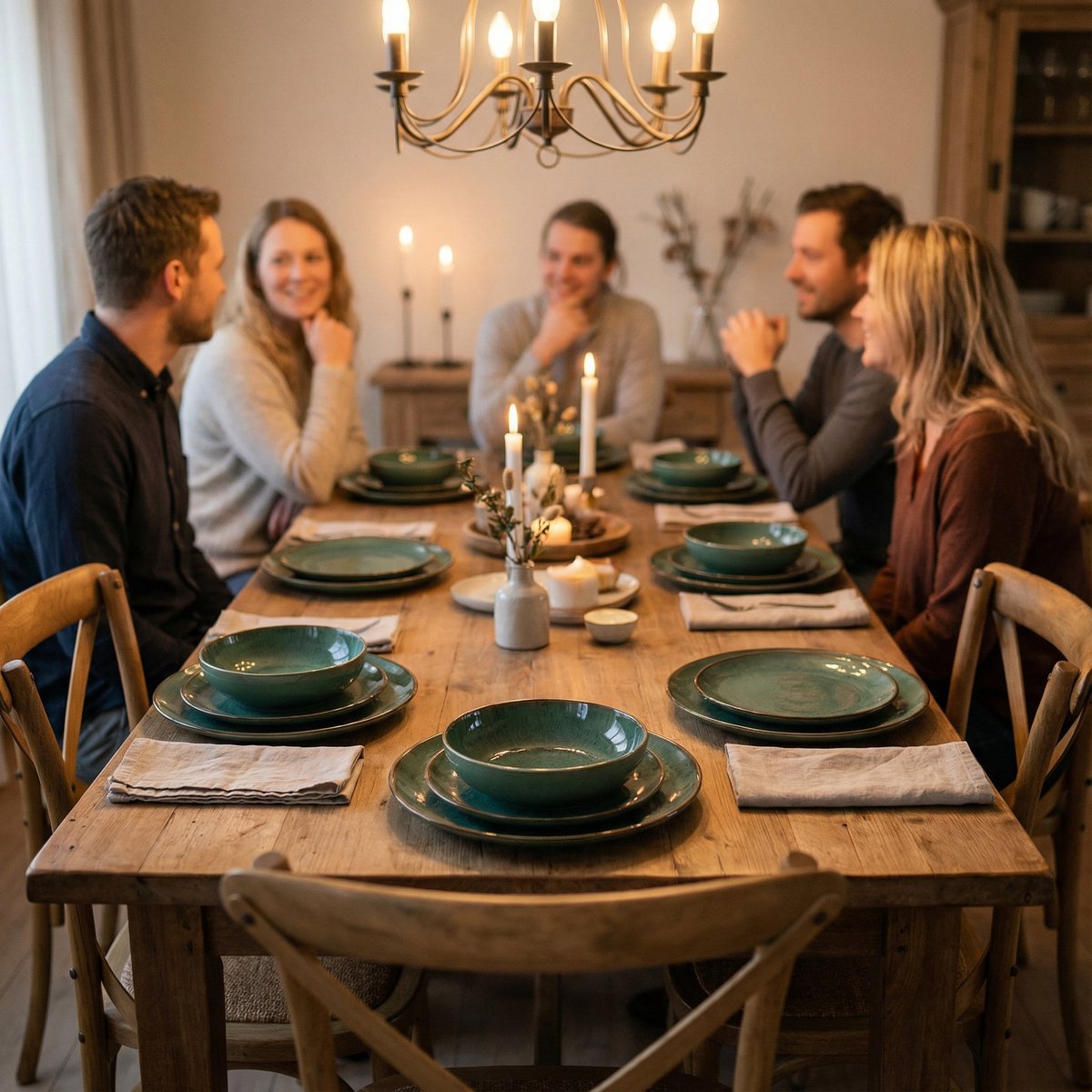 Regal Bordenset – 32 delig- 8 persoons – Groen Keramisch – Serviesset – Kleine Borden