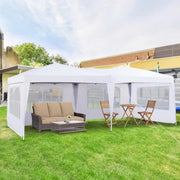 Partytent met zijwanden - 300x600cm - Opvouwbaar - Wit - Easy up - Paviljoen - Waterdicht weerbestendig - In hoogte verstelbaar