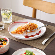 Noble Dinerborden – 4 persoons – 12 delig – Roze Marmer – Keramisch – Dinerborden – Ontbijtborden