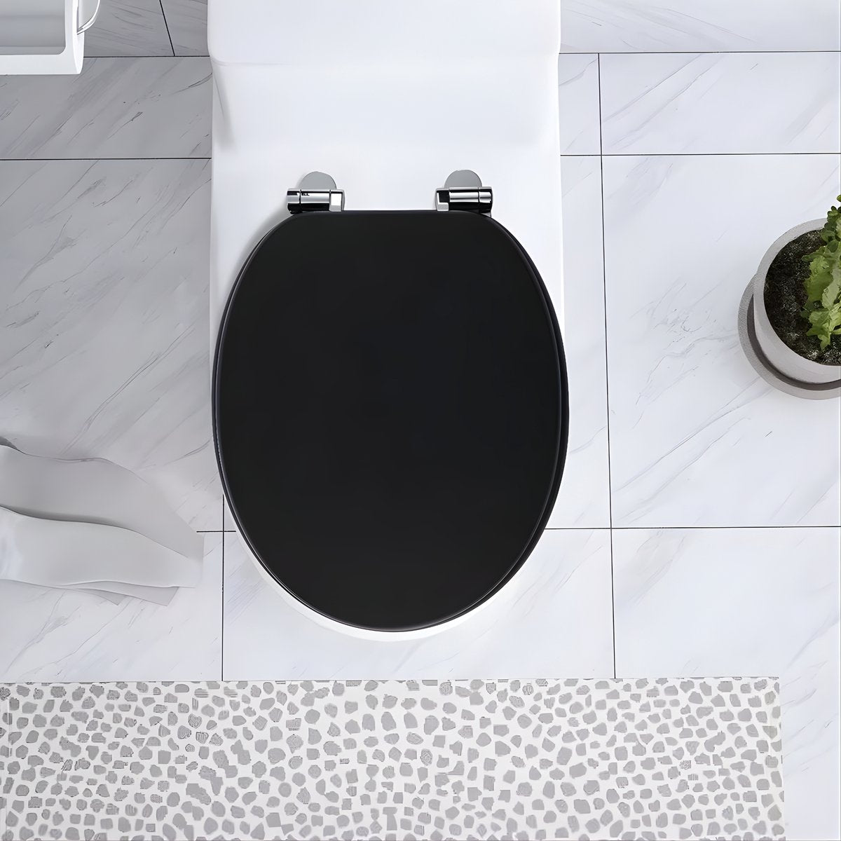 WC-bril - Toiletbril - Voor Toilet & Badkamer – Soft-Close – Hout - Zwart