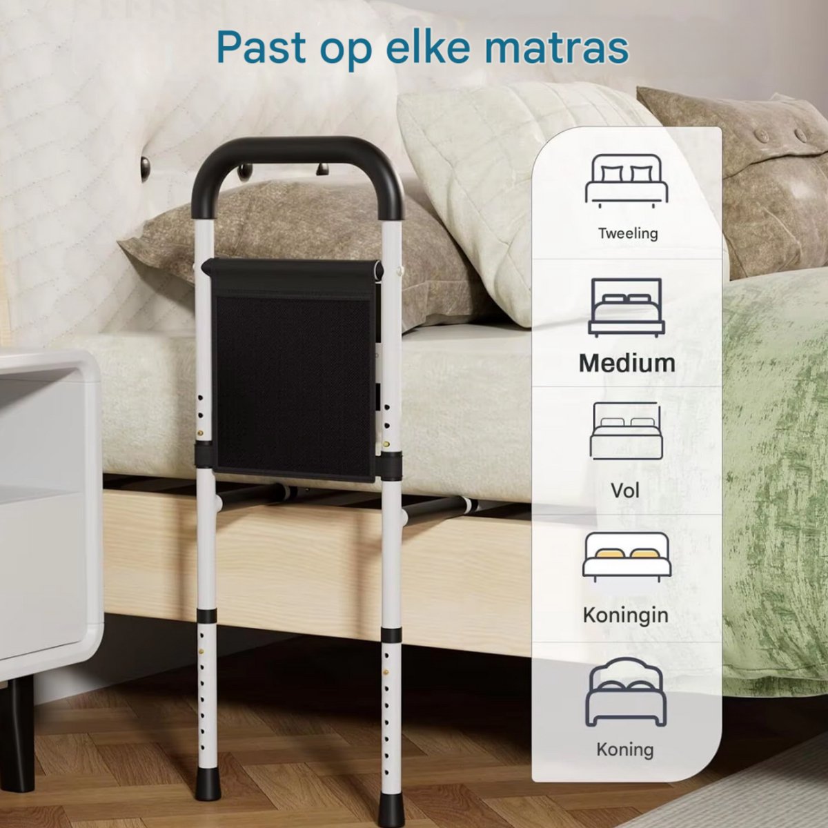 Bedbeugel in hoogte verstelbaar - Stahulp - Bedsteun - Opstahulp - Mobiliteit - Voor senioren