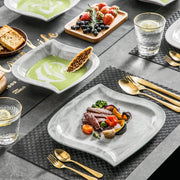 Happyment Luxe Serviesset - 6 Persoons - Porselein - 12 Delig - Bordenset 6 persoons - Bordenset 12 delig - Wit