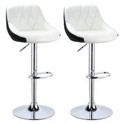 Barkrukken Diva - Met rugleuning - Kunstleer - Set van 2 - Keuken - Barstoelen ergonomisch - Wit - Verstelbaar in hoogte - Zithoogte 60-82cm