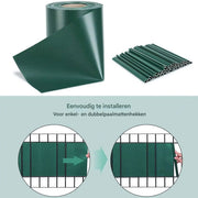 Happyment Privacy strip - Net schutting - Zichtbreeknet deluxe - Zichtdoek - Windbreekgaas - 50m x 19cm - Groen