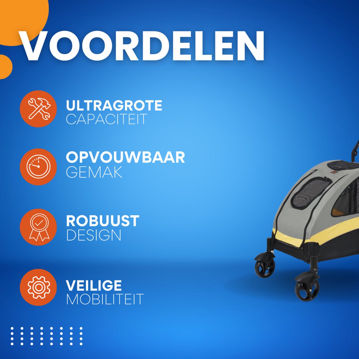 Hondenbuggy - Inklapbaar - Voor kleine honden - Tot 55KG - All terrain - Comfort