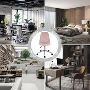 Werkkruk - Roze Velvet - Ergonomisch - Op Wieltjes - Verstelbaar