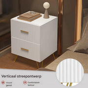 Nachtkastje - Voor Slaapkamer - Modern Vierkant Bijzettafeltje met 2 Laden & Opbergruimte - Slaapkamer Meubel in Hout