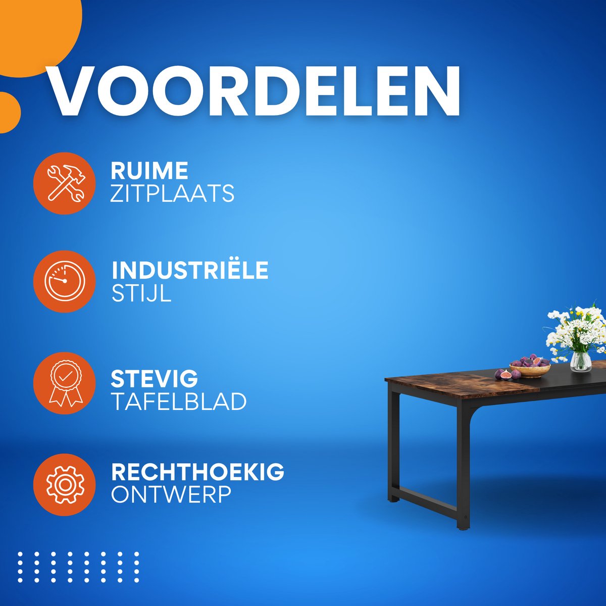 Eettafel Milano - 160cm - Voor 6 personen - Voor Keuken of eetkamer - Bruin - 160 cm (B) × 80 cm (D) × 75 cm (H)