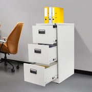 Archiefkast - Opberkast - Kantoorkast - Voor kantoor en thuis - Met 3 laden - Wit