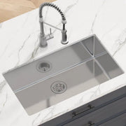 Inbouwwastafel - Spoelbak keuken - RVS wastafel - 230 mm Diepte - Inbouw gootsteen - Afvoerset - Inbouwspoelbak