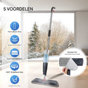 Dweil Vireo - Roterende Dweil deluxe - Spuitfunctie - Natte en droge Vloerwisser met - 360° - 700ml