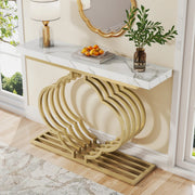 Console tafel Cloudy - Goud - Wandtafel - Sidetafel - Dressoir - Hout- Haltafel - Woonkamer of hal - 100cm