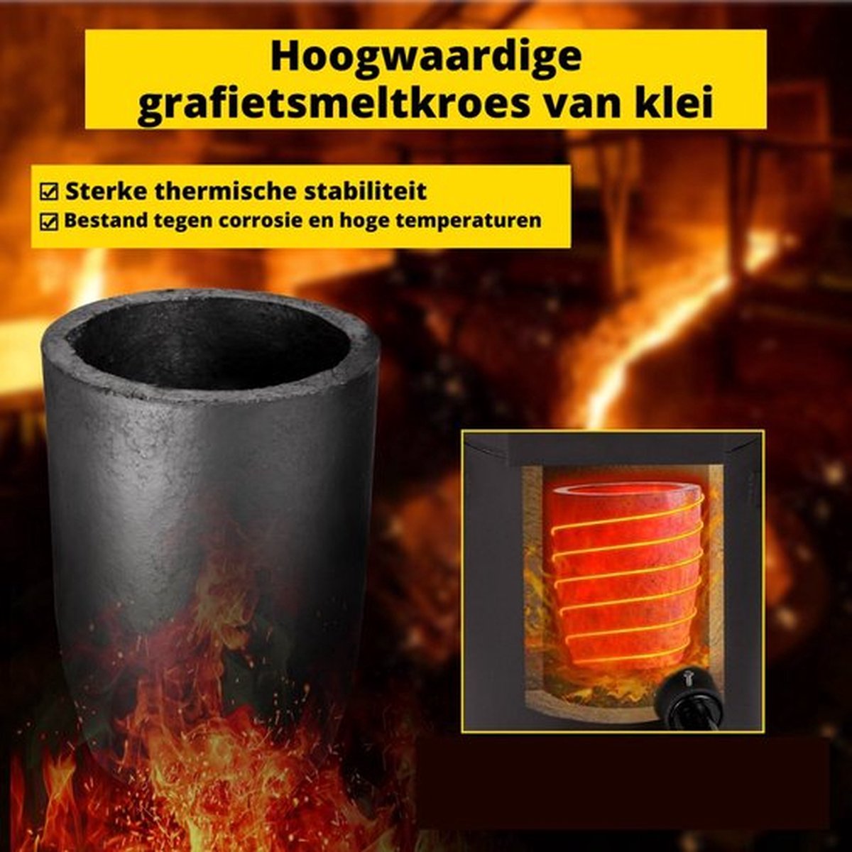 Smeltoven - Elektrisch - Edelmetaal Smeltoven - Inclusief Accessoires - 2KG