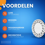 Wandspiegel - Voor Badkamer of Woonkamer - Unieke Sunburst Decoratieve Spiegel - 80 cm Zilver Afgeschuind Glas Accent Spiegel