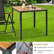 Balkonset Tuinmeubelen - Tuinset - Bistroset - Balkonmeubels - Loungeset - 3-delige set - Aluminium Zitgroep met Tuintafel en 2 Klapstoelen - 7-voudig Verstelbare Hoge Rugleuning