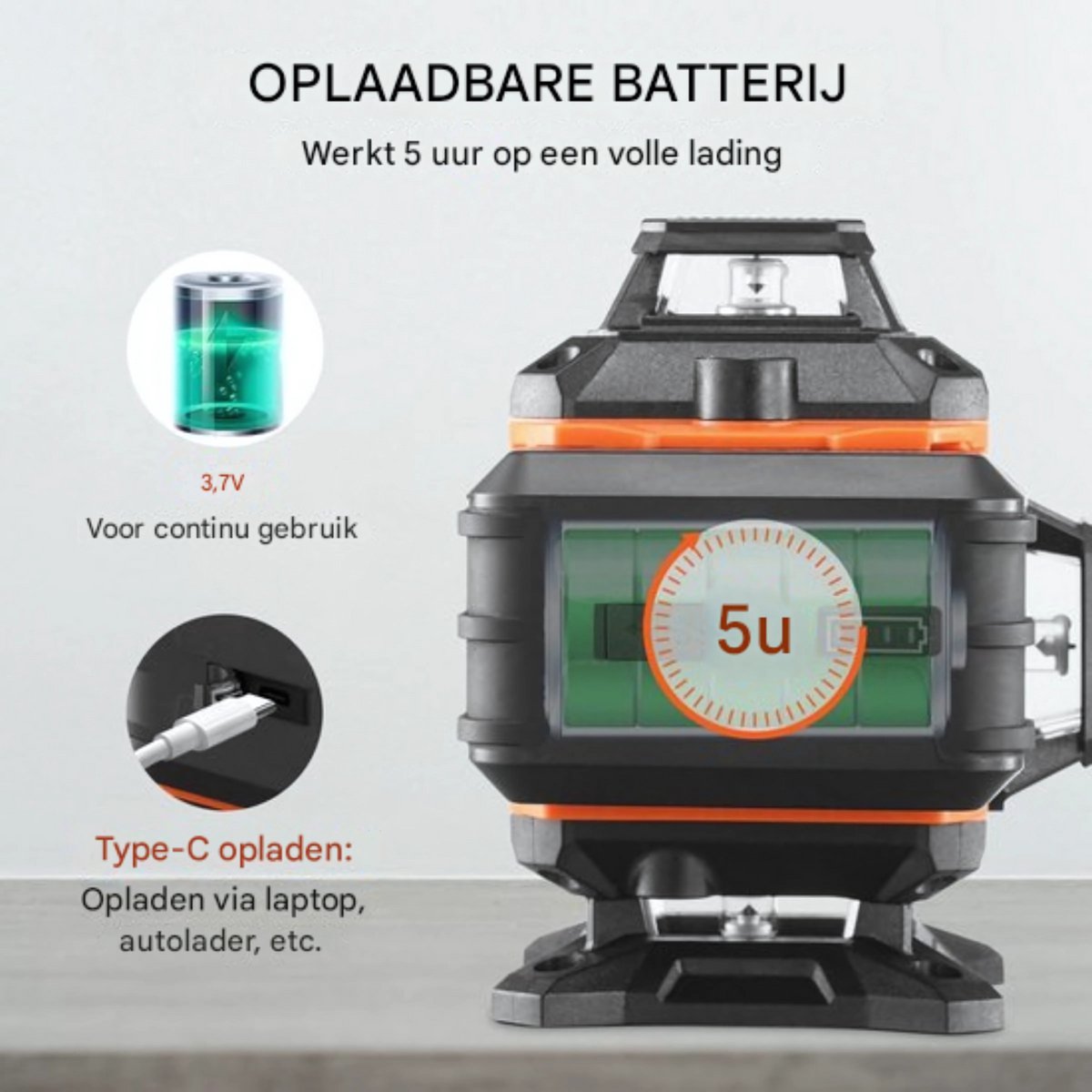 Kruislijnlaser met statief - 30m Zelfnivellerende Laserwaterpas - Bouwlaser - Waterdicht