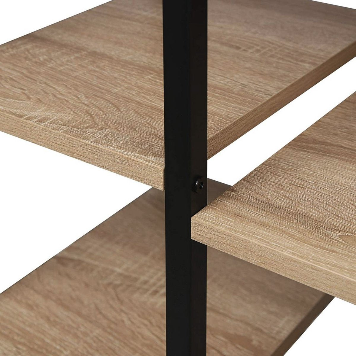 Boekenkast Merri - Industrieel - 6 Lagen - Oak/Zwart - Boekenrek - Woonkamer, slaapkamer en kinderkamer - Hout/Metaal - 80x35x97cm