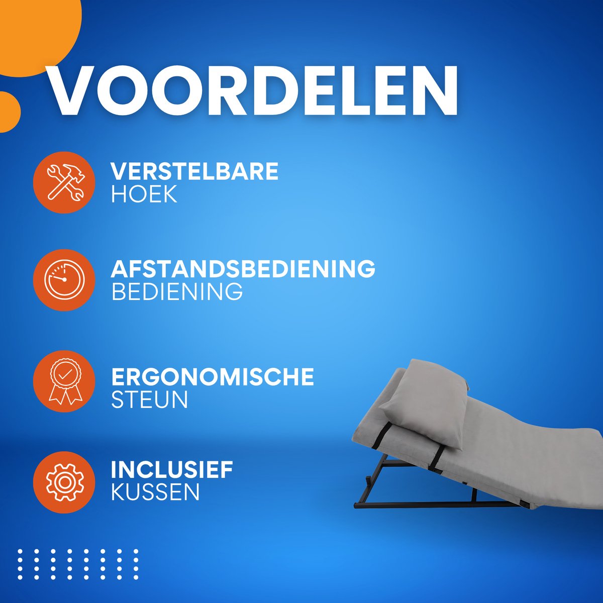 Elektrische Bed rugsteun - Hoofdsteun voor in bed - Leeskussen - voor Lezen & Rusten - met Afstandsbediening - 2°-80° Verstelbaar - Inclusief Kort Kussen & Hoofdsteun - Grijs