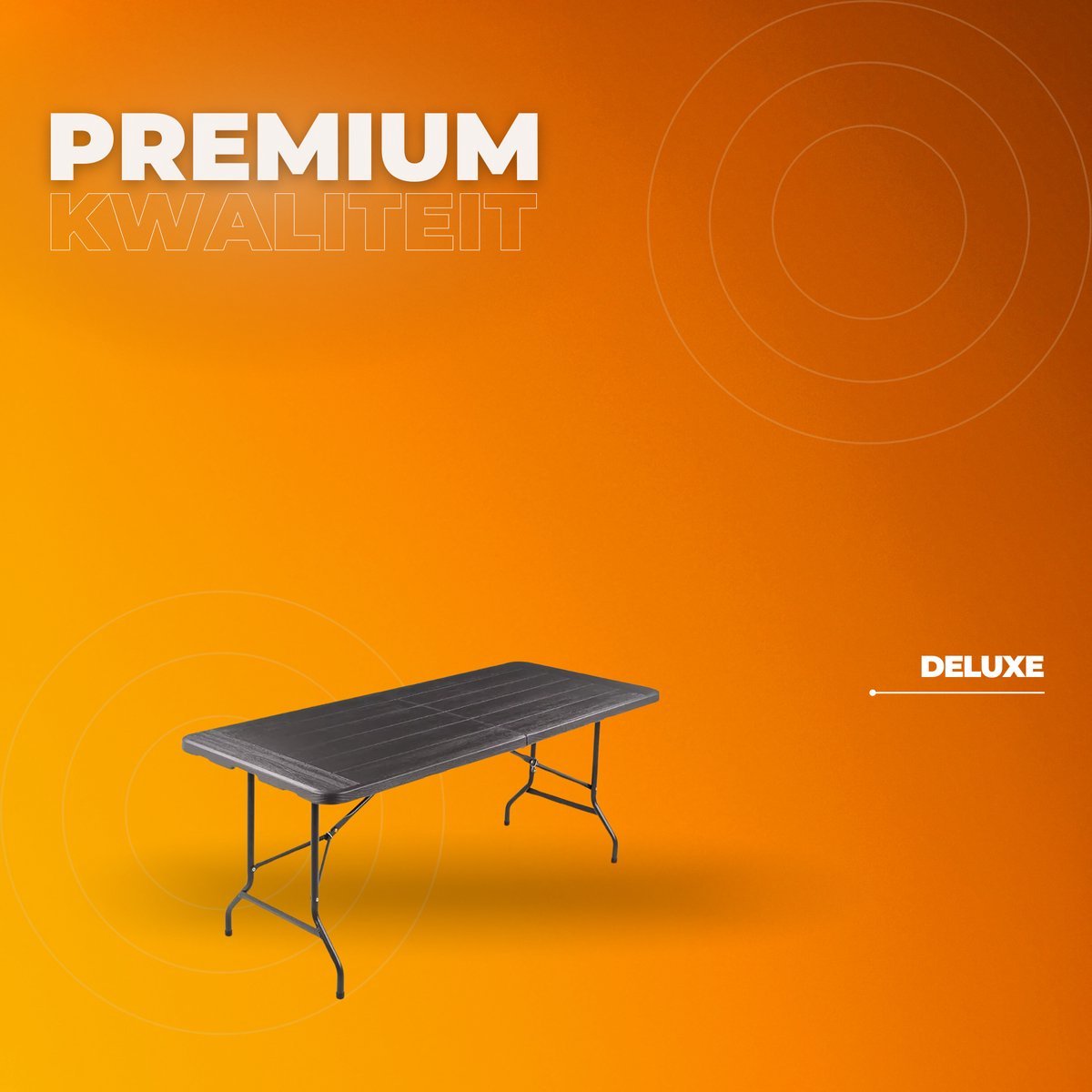 180 cm Opvouwbare Tafel Zyrell - Draagbare en Robuuste Kunststof Eettafel - Half Opklapbaar voor Binnen en Buiten - Ideaal voor Kamperen, Picknick en Feesten