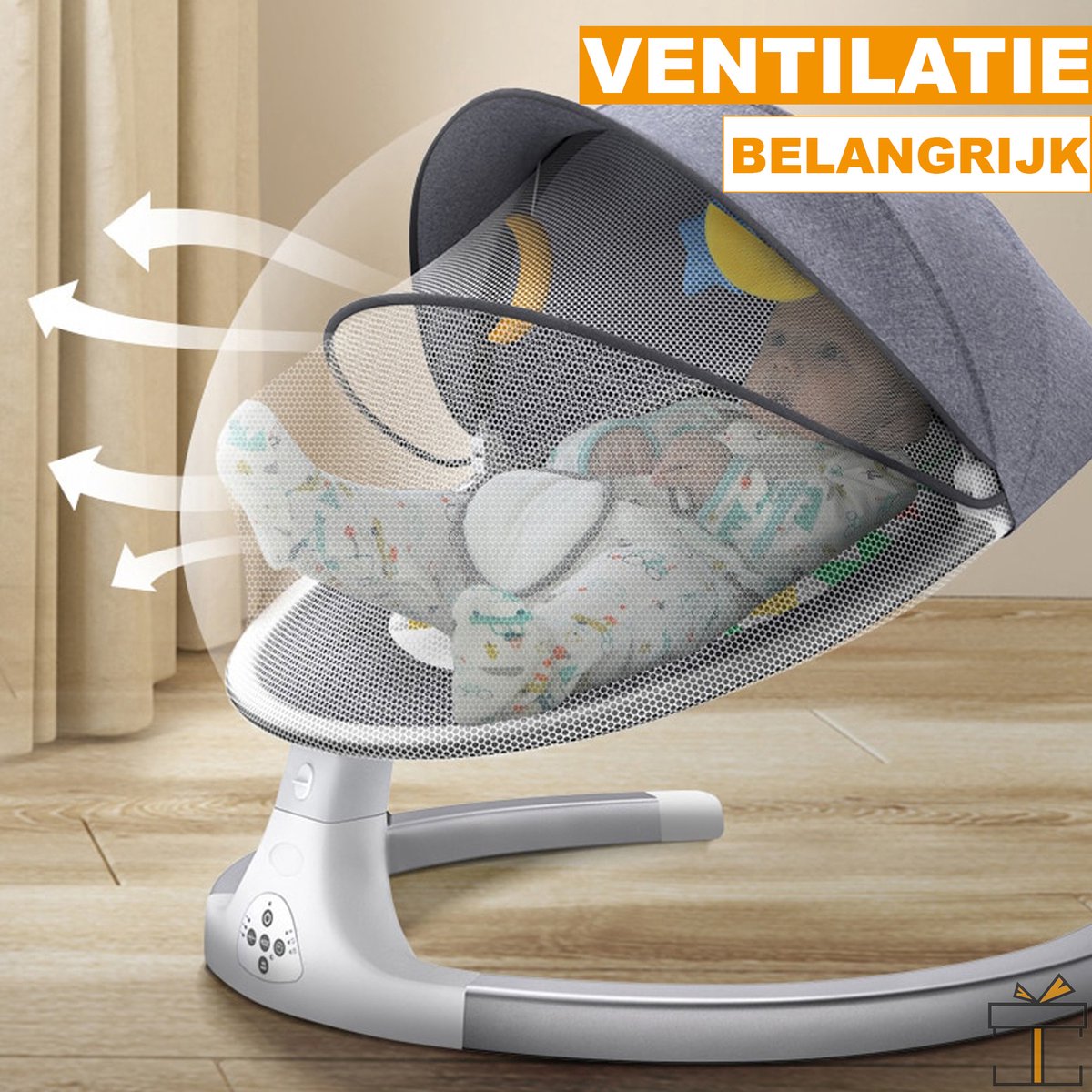 Happyment® Elektrische babyschommel - Babyswing wipper - Wieg - Wipstoel - Wipstoeltjes voor baby - Black friday - Kerstcadeau
