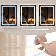 Witte Kaptafel met LED Spiegel - Verstelbare Helderheid & 2 USB Poorten - Moderne Make-up Tafel voor Slaapkamer