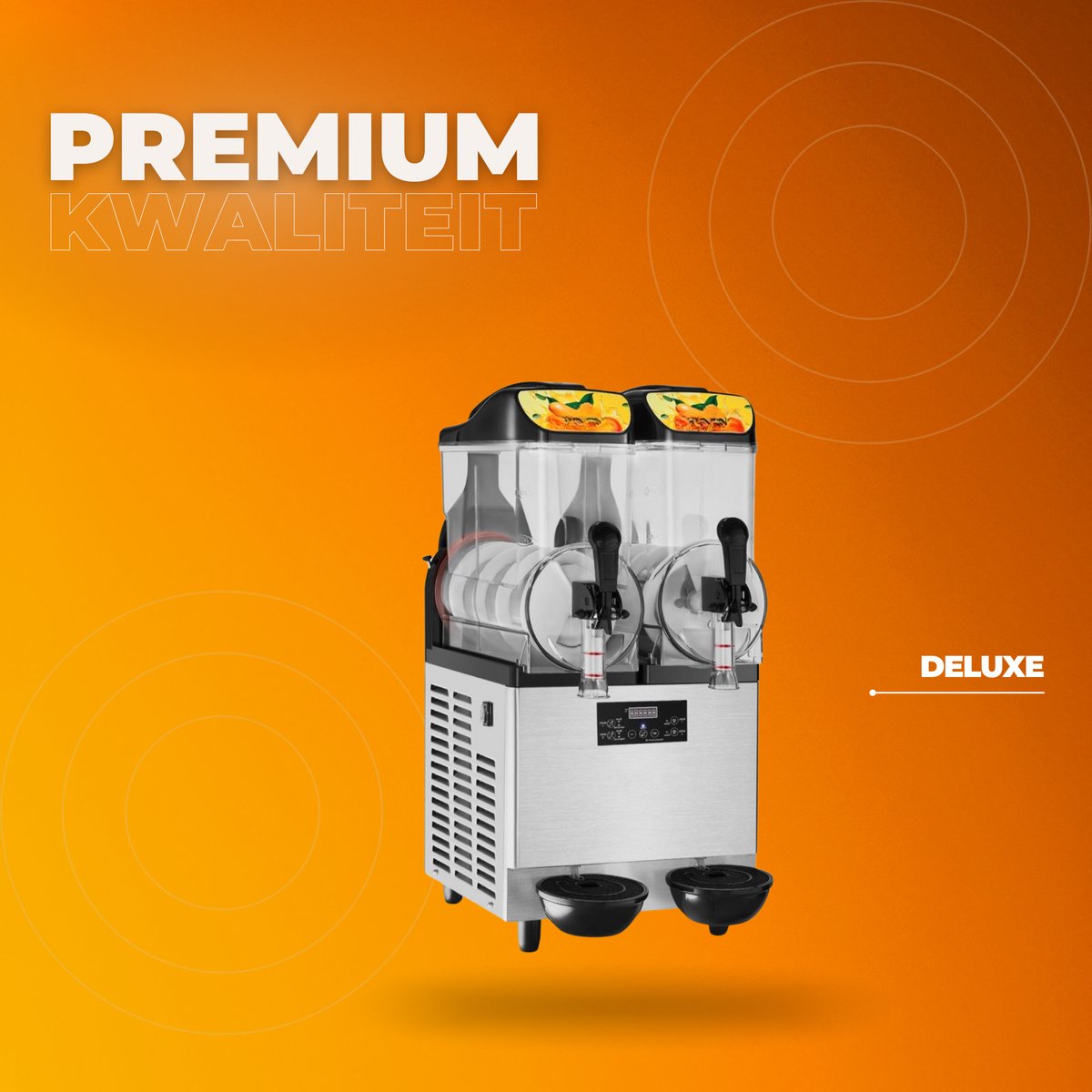 Professionele Slush puppy machine - 12L - Voor Ijskoude Drankjes - Frozen drink maker van Roestvrij Staal - Dubbele tank