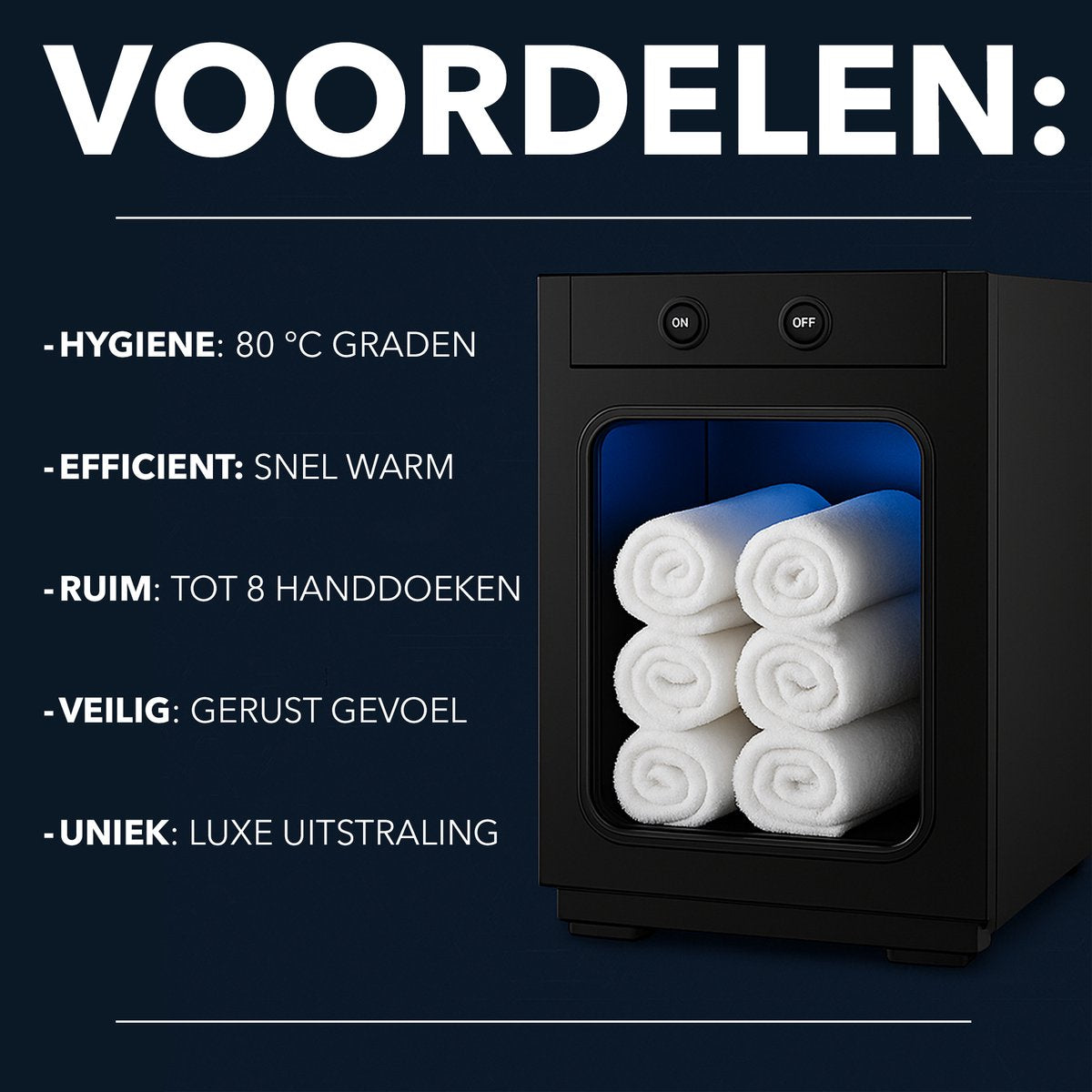 Handdoek warmer - Towel verwarmer - Heater - Voor Salons, Spa’s en Thuisgebruik - met Ozonfunctie - Zwart