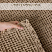 Badmat Vaylen - voor badkamer - Douchemat - Beige - 50x80cm - Absorberend & antislip - Boho stijl