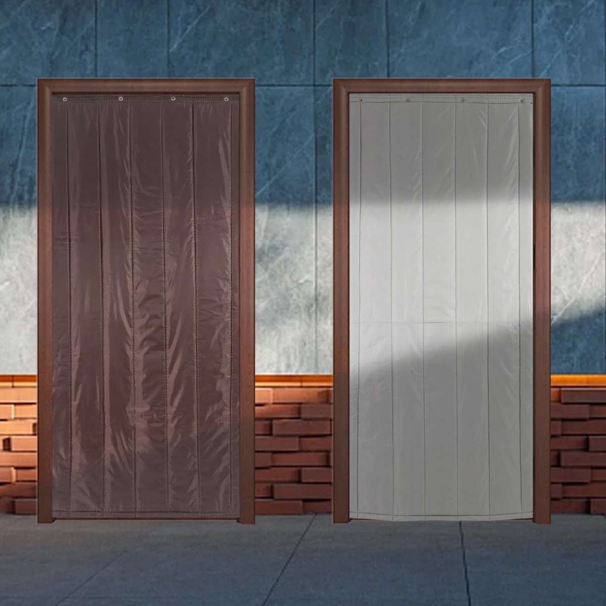 Deurgordijn - Vliegengordijn - Voor Winterisolatie en Privacy - Grijs 90 × 200 cm