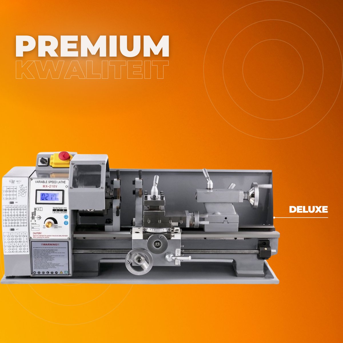 Precisie Metaal Draaibank – Mini Draaibank met 9 Frezen & 2 Klauwplaten – Voor Hobby en Werkplaats