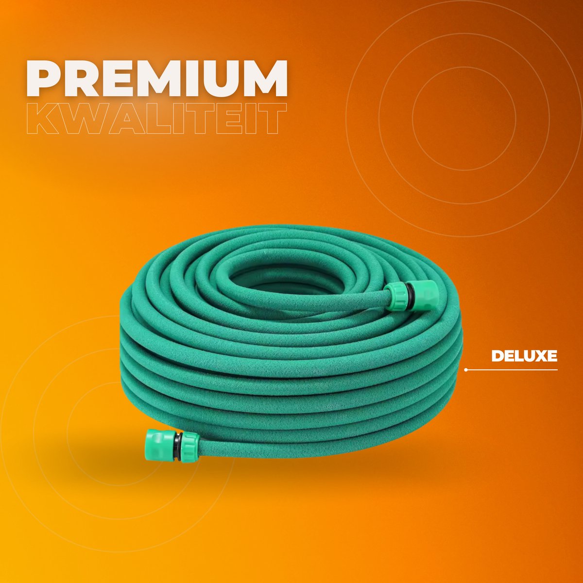 Tuinslang 50m - Waterleiding - Waterverdeler - Rubber - Flexibel - PE groen