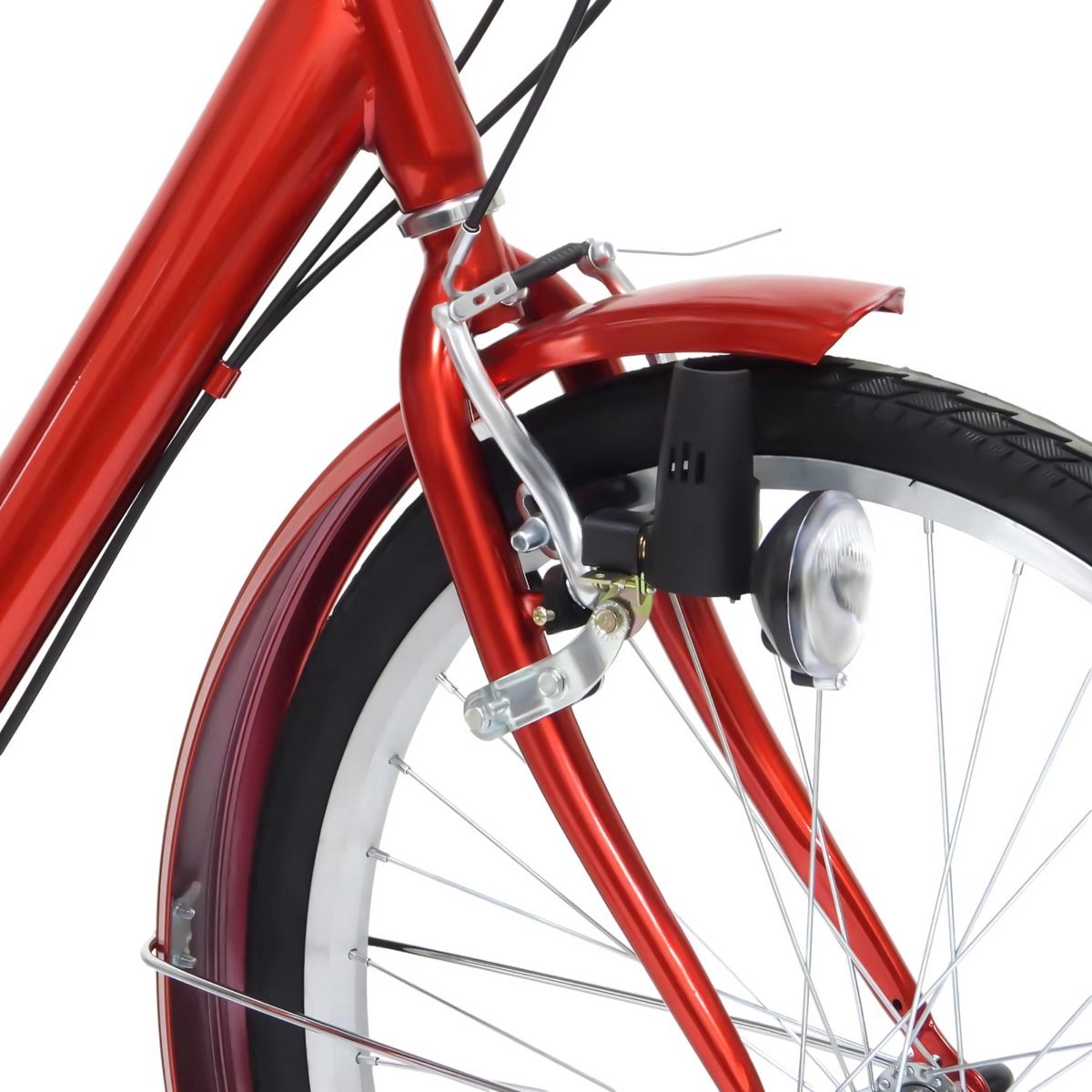 Driewieler Tavien 6 versnellingen - Fiets voor volwassenen en senioren - 24 Inch - Opvouwbare Trike - Met mand - Voorrem - Rood